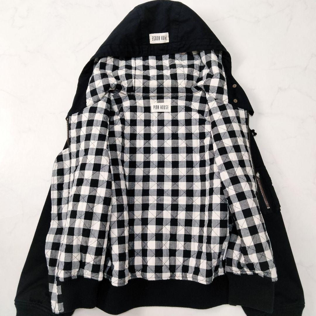 美品　PINKHOUSE／ピンクハウス　中綿　刺繍ロゴブルゾン　フード付き