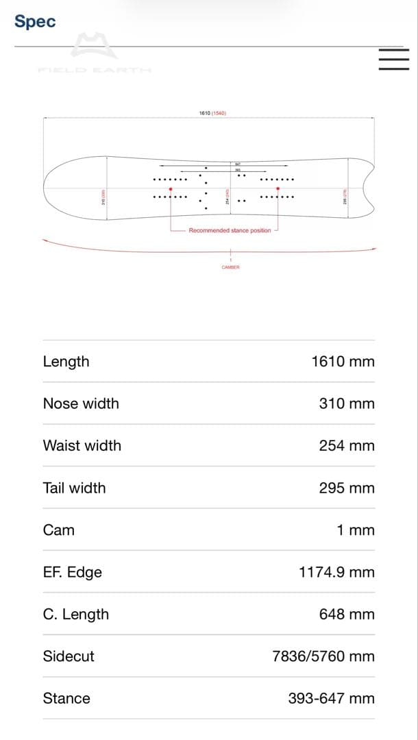 スノーボード FIELD EARTH ped 161
