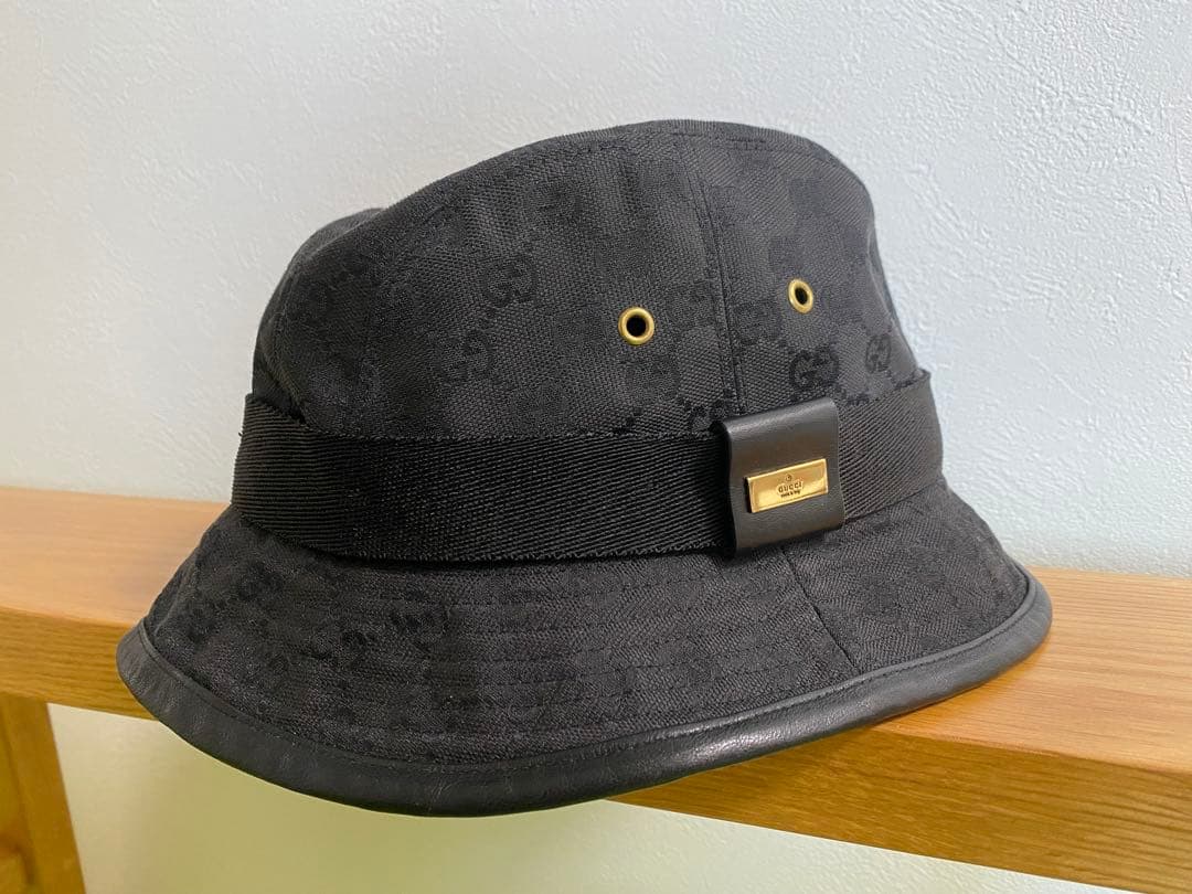 【最終値下げ！】【レア！ヴィンテージ】GUCCI ハット モノグラム 黒