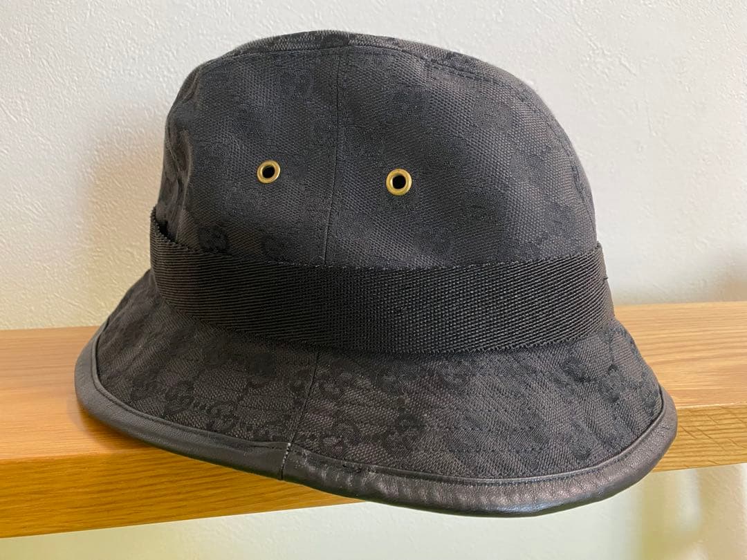 【最終値下げ！】【レア！ヴィンテージ】GUCCI ハット モノグラム 黒