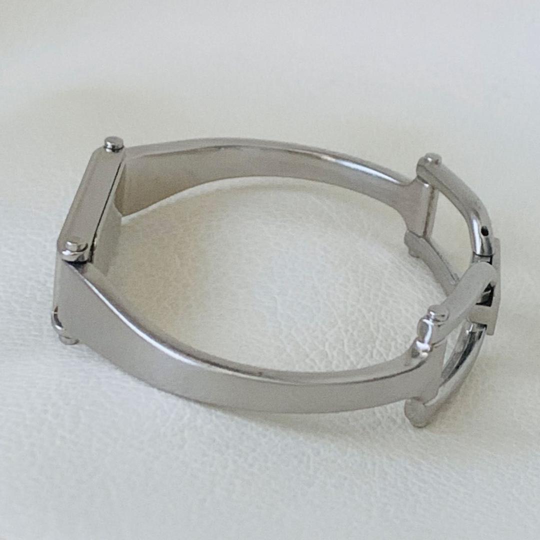 稼働品 グッチ 時計 バングル 1500L ピンク シェル スクエア GUCC