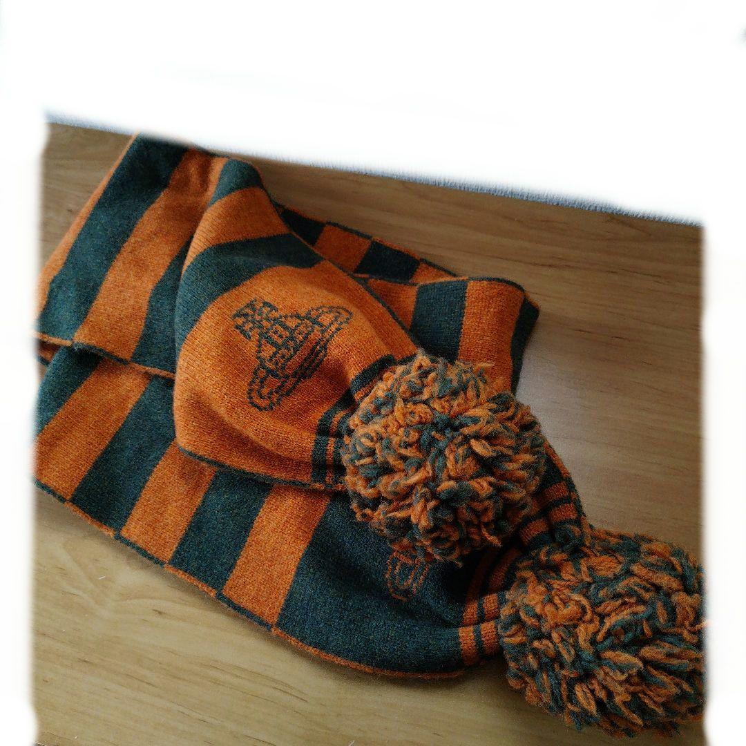 【新品未使用】ヴィヴィアンウエストウッド ポンポン付きマフラー　WOOL１００%