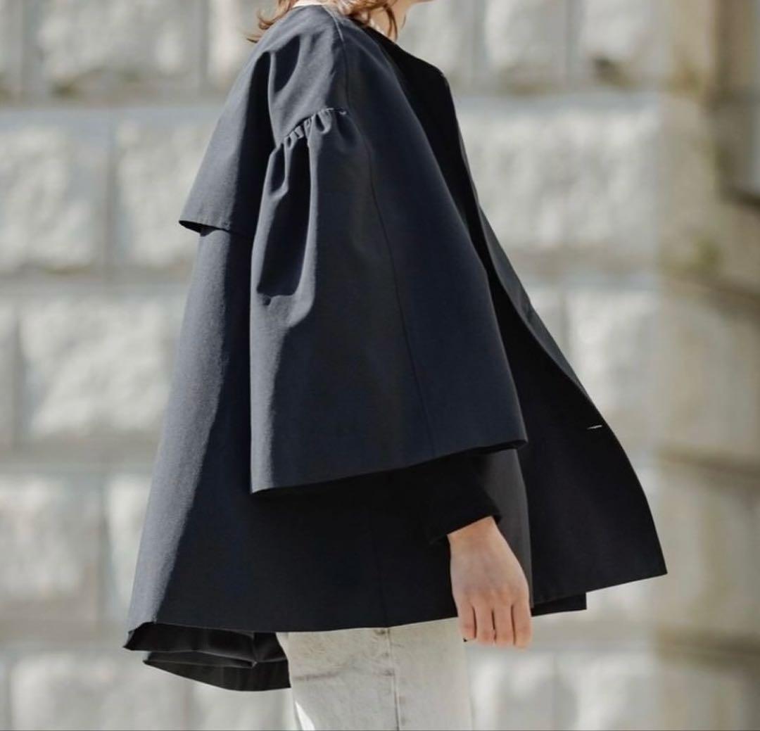 Liten キュービックトレンチコート　ダークネイビー