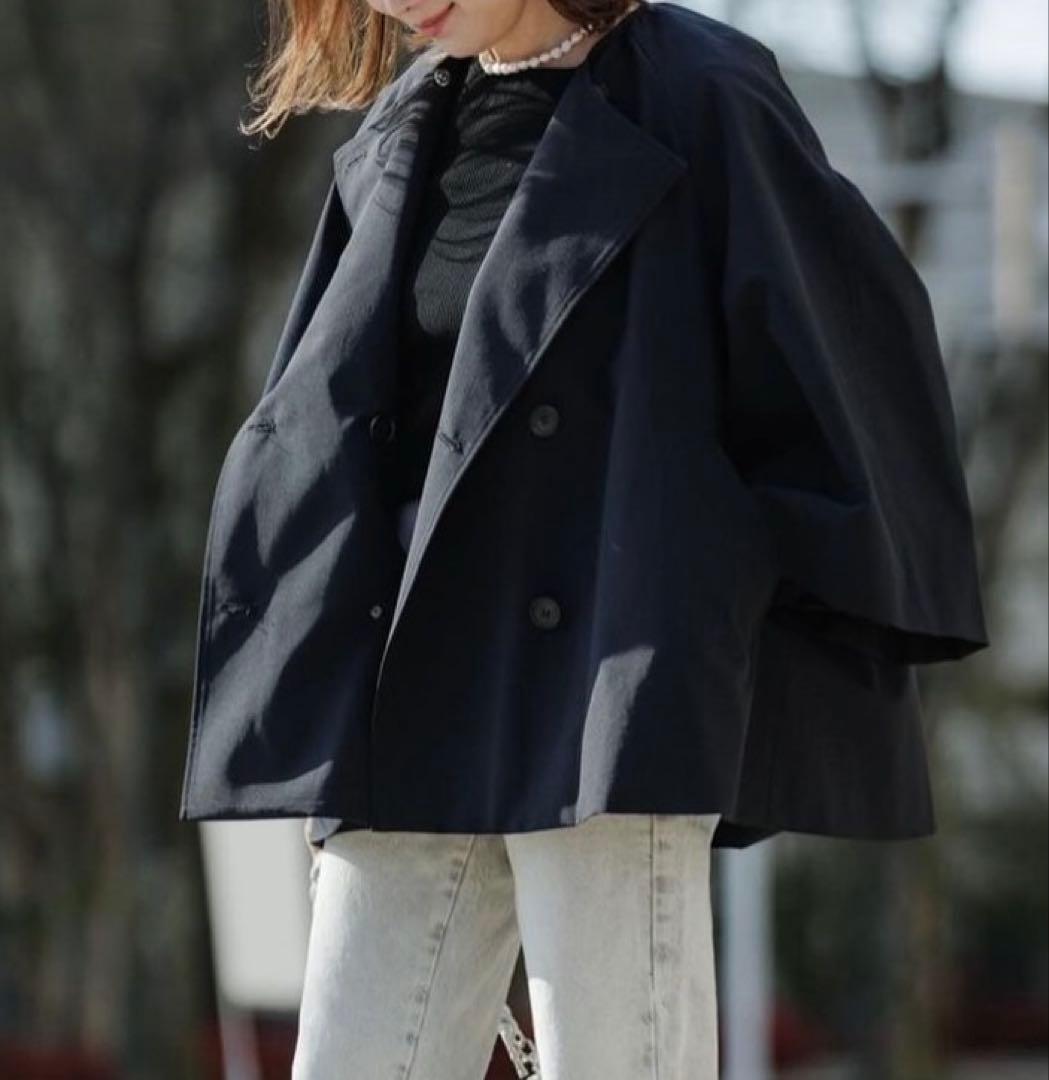 Liten キュービックトレンチコート　ダークネイビー