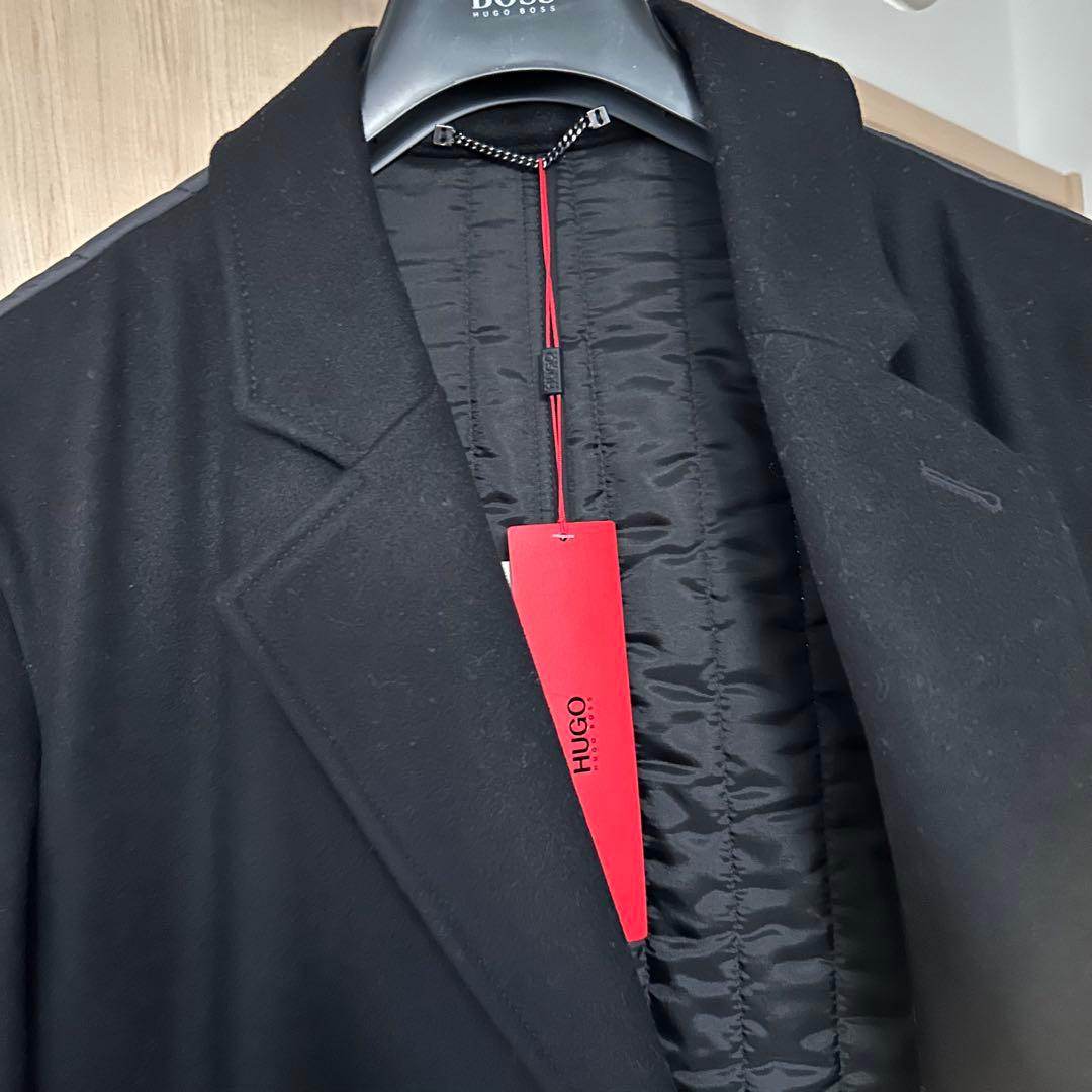 希少✨HUGO BOSS ヒューゴボス チェスターコート ブラック 48 XL