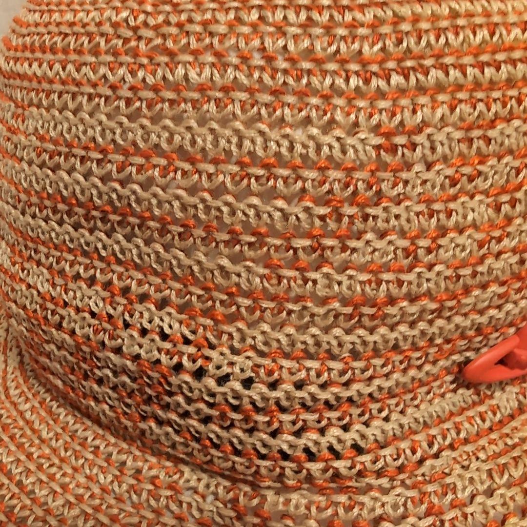 ヴィヴィアン・ウエストウッド オレンジとベージュのリネン帽子