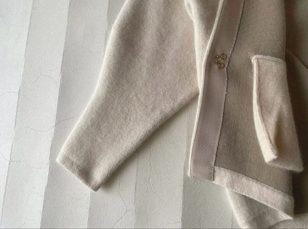 未使用◼️ラグナムーンLAGUNAMOONラクーンノーカラーニットコート