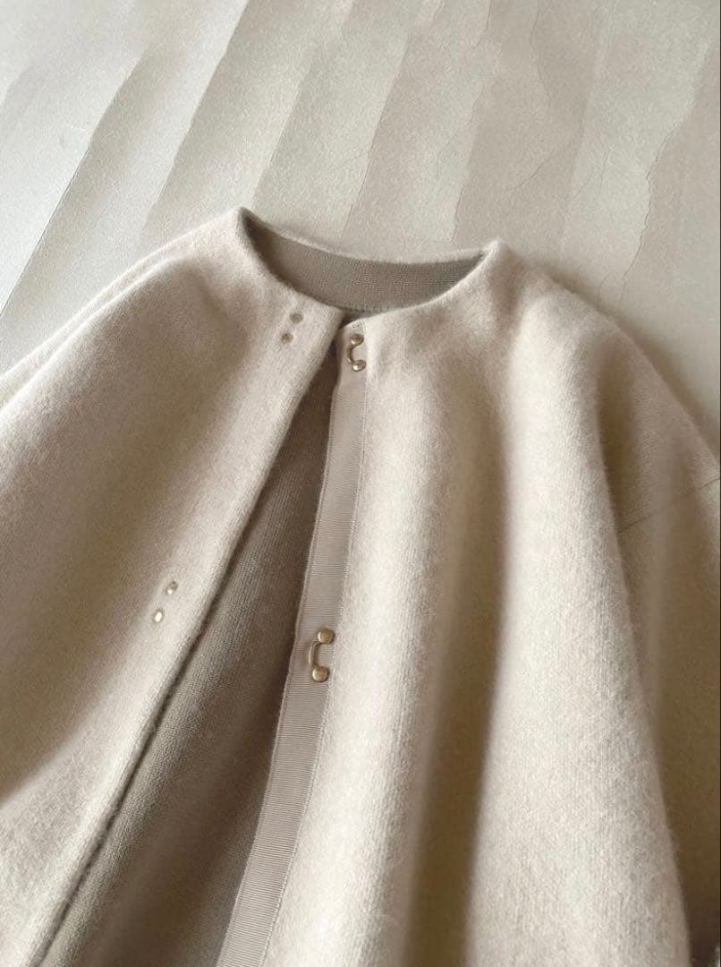 未使用◼️ラグナムーンLAGUNAMOONラクーンノーカラーニットコート