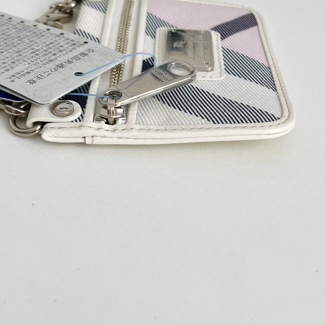 新品✨ バーバリーブルーレーベル チェーンウォレット チェック ホースロゴ