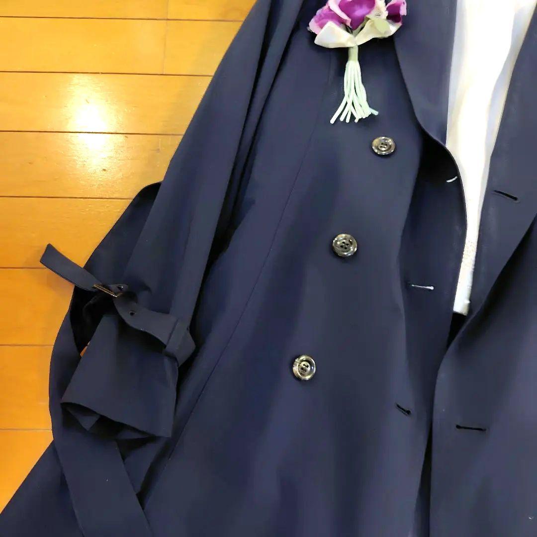 レリアン 可憐プリーツ近年モデル濃紺ネイビー トレンチコート 11L