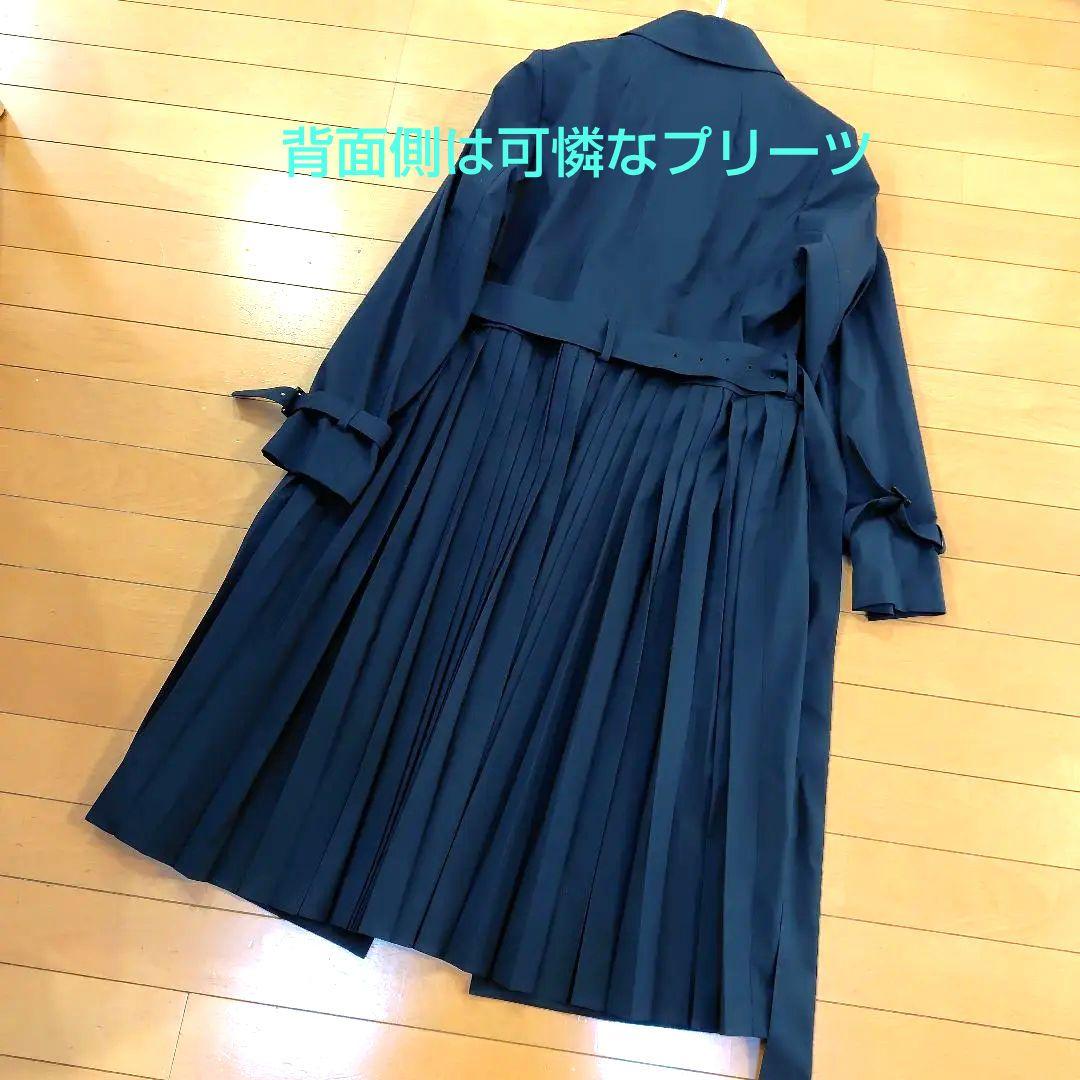 レリアン 可憐プリーツ近年モデル濃紺ネイビー トレンチコート 11L