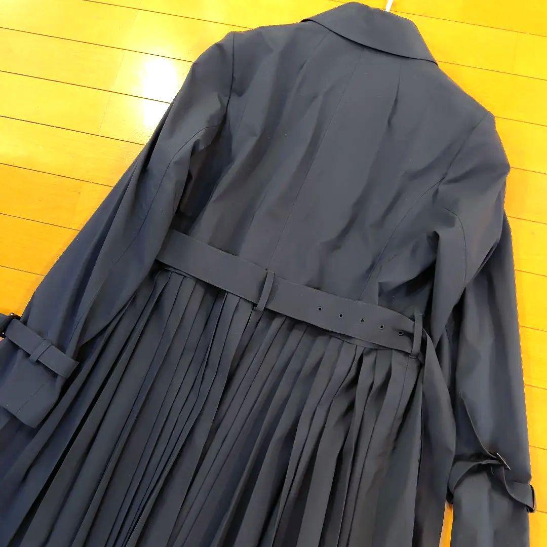 レリアン 可憐プリーツ近年モデル濃紺ネイビー トレンチコート 11L
