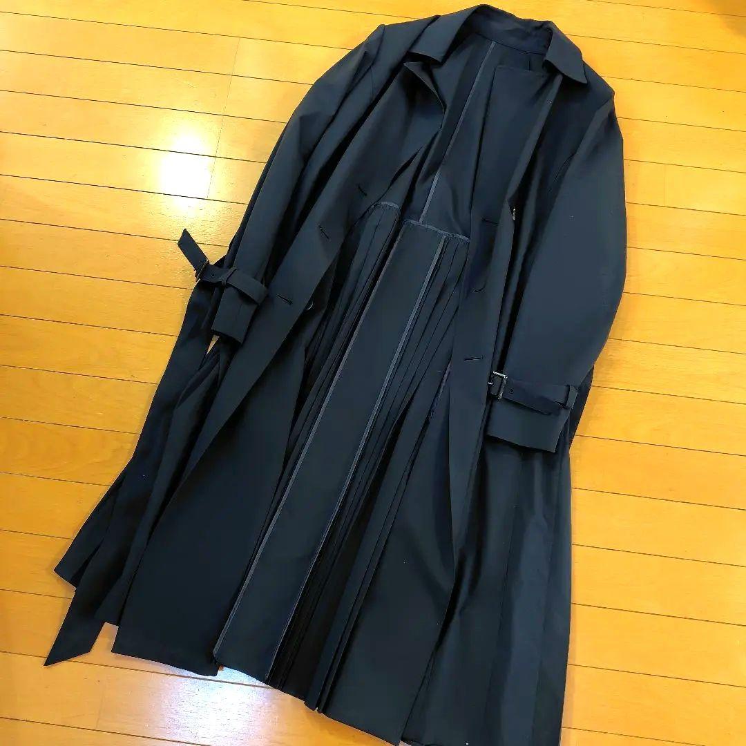 レリアン 可憐プリーツ近年モデル濃紺ネイビー トレンチコート 11L