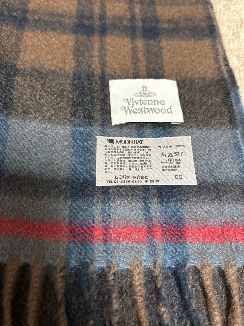 Vivienne Westwood マフラー チェック柄 カシミヤ100 %