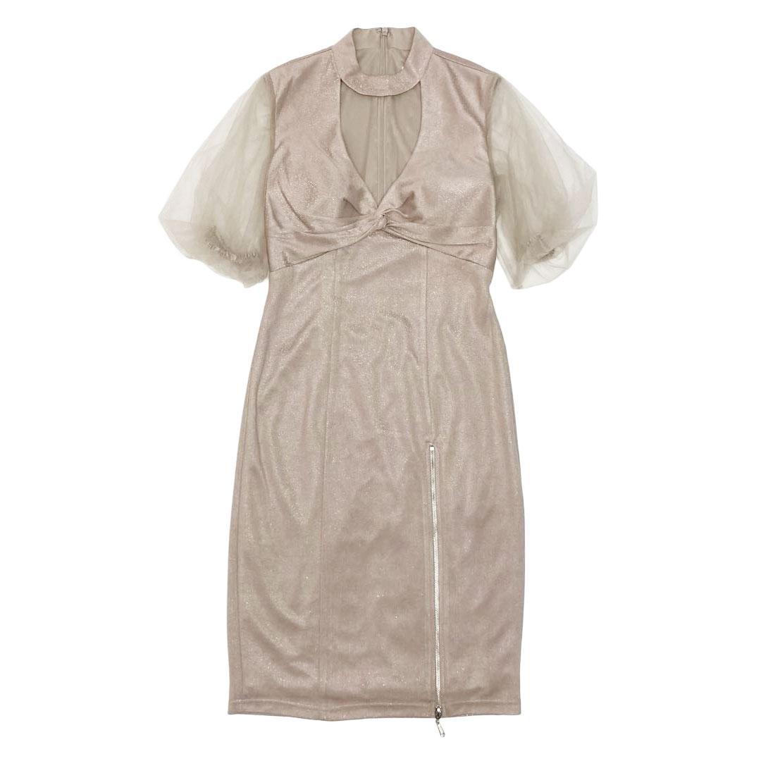 Veautt ヴュート チョーカーデザイン バストカット ミディアムドレス