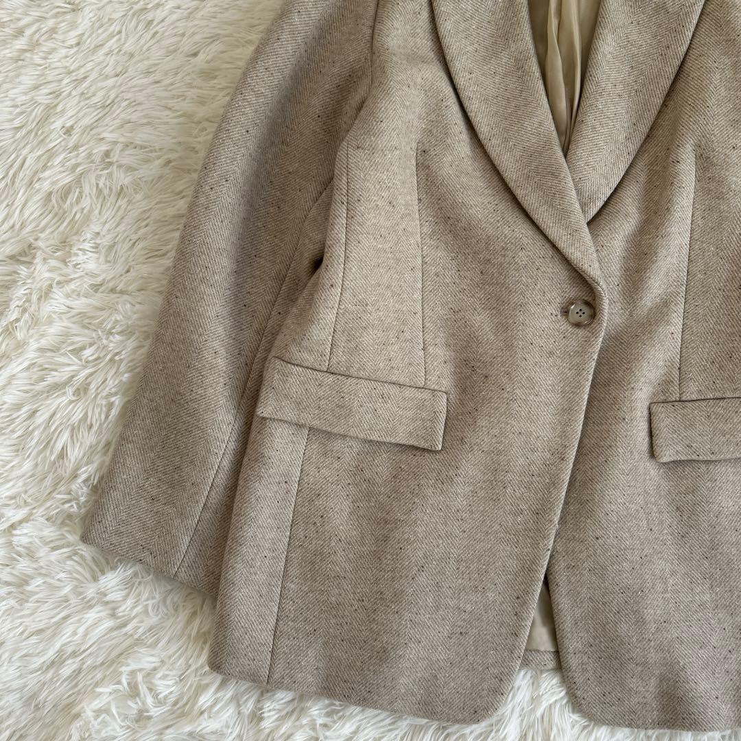 ✨美品✨フレームワーク シングルジャケットコート シルク混 ヘリンボーン