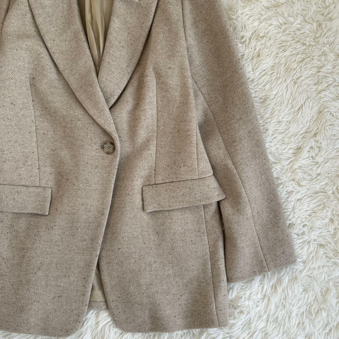 ✨美品✨フレームワーク シングルジャケットコート シルク混 ヘリンボーン