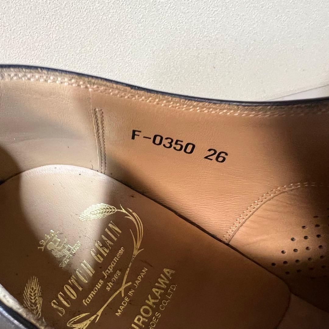 【美品】スコッチグレイン ストレートチップ F-0352 ブラック 26cm