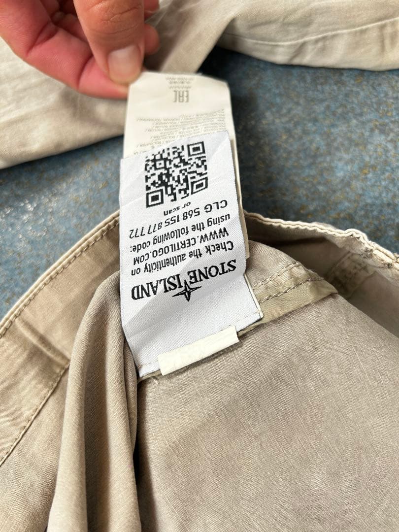 STONE シャツジャケット ベージュ ワッペン付き L相当