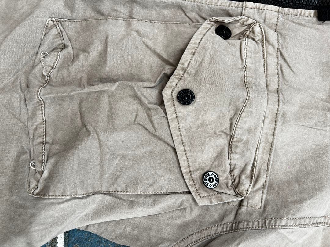 STONE シャツジャケット ベージュ ワッペン付き L相当
