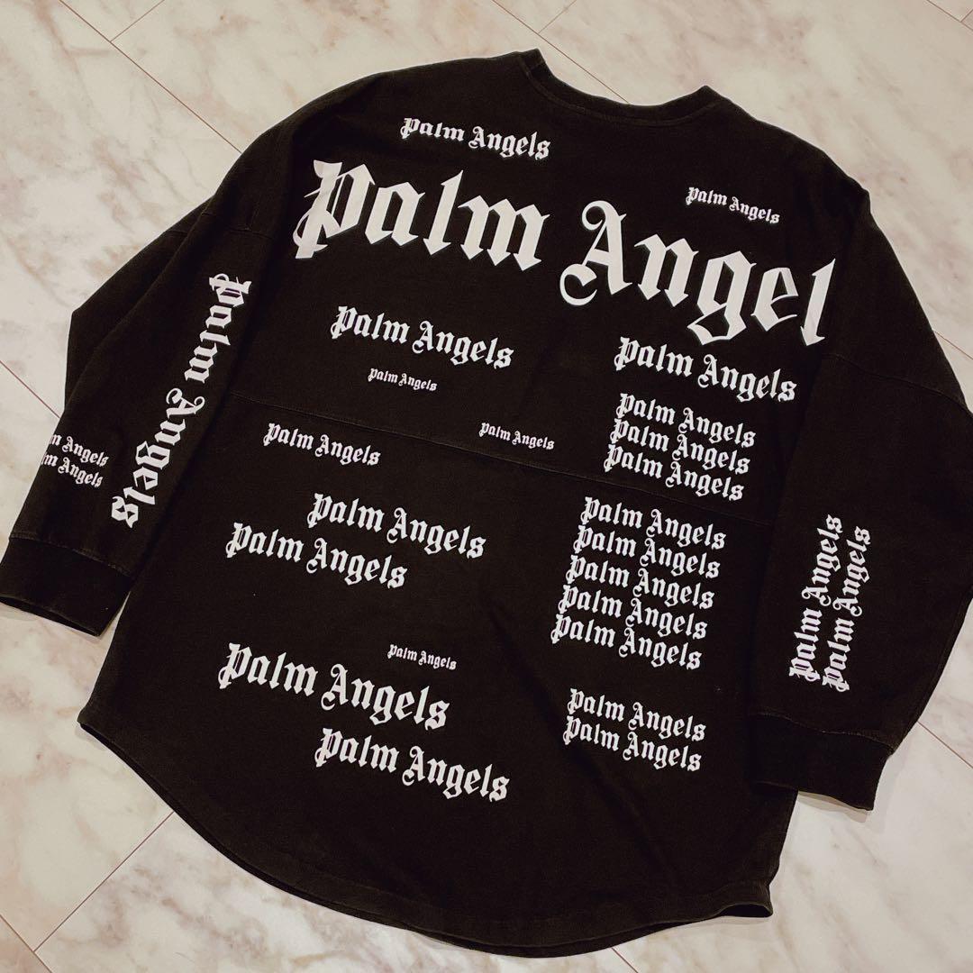 パームエンジェルス ロンT カットソー ブロークンロゴ 総柄 XL
