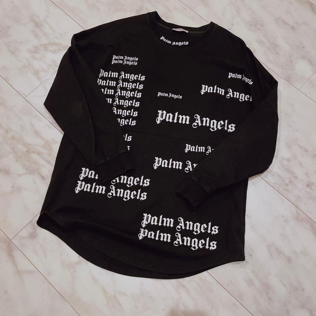 パームエンジェルス ロンT カットソー ブロークンロゴ 総柄 XL