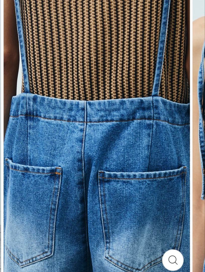 細見えフロントジップ デニムサロペット　新品 値下げ中！