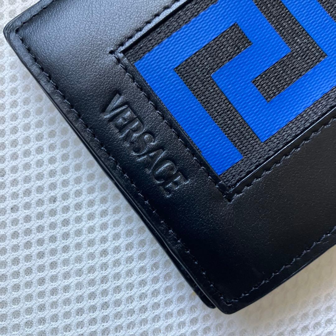 新品　ヴェルサーチ　グレカ　二つ折り財布　財布　ブラック