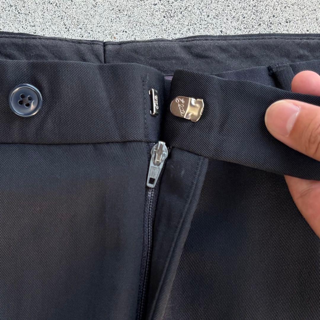 90s カナダ製 ブルックスブラザーズ 古着 ワイドウールスラックス ネイビー