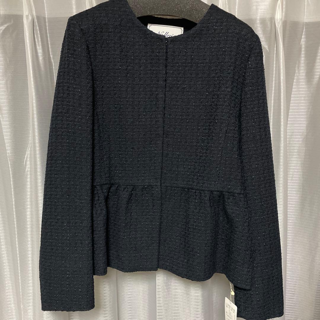 Nolley'sノーカラージャケット ネイビー 38