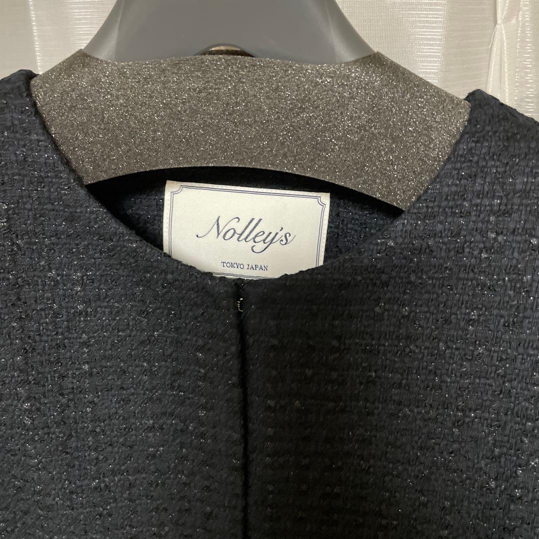 Nolley'sノーカラージャケット ネイビー 38