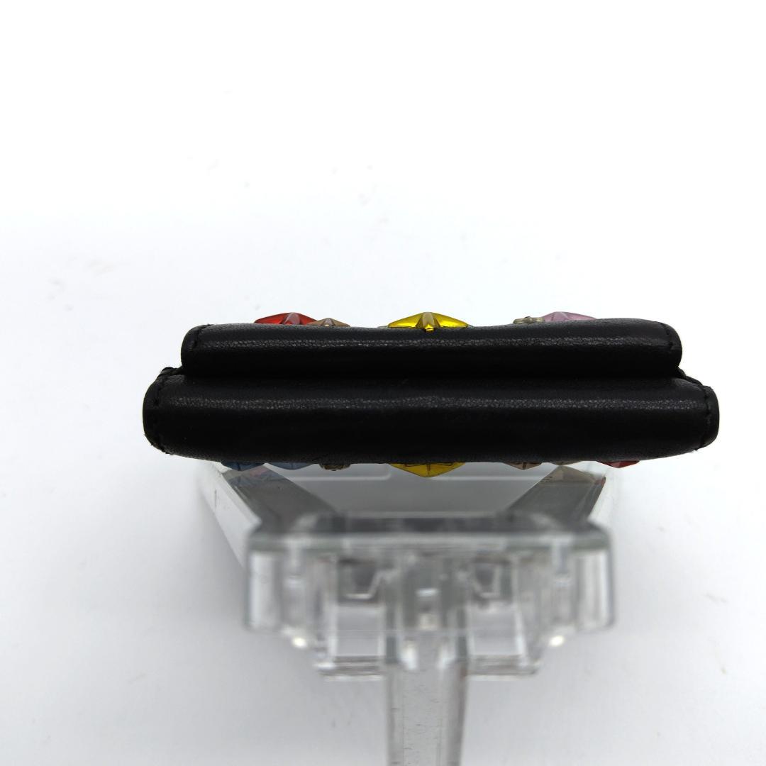 希少 ジミーチュウ 10周年限定品 3つ折り財布 クリスタル ブラック スタッズ