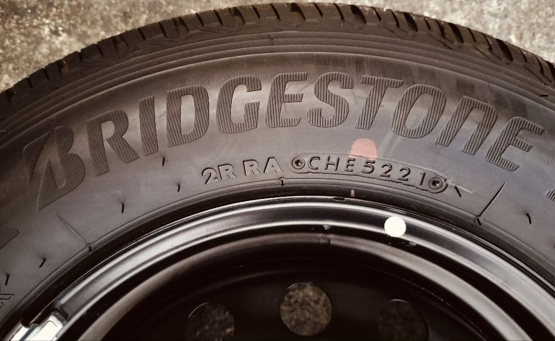 145/80r12 ブリヂストン エコピア バリ溝 ホイール付①(4本中2本)