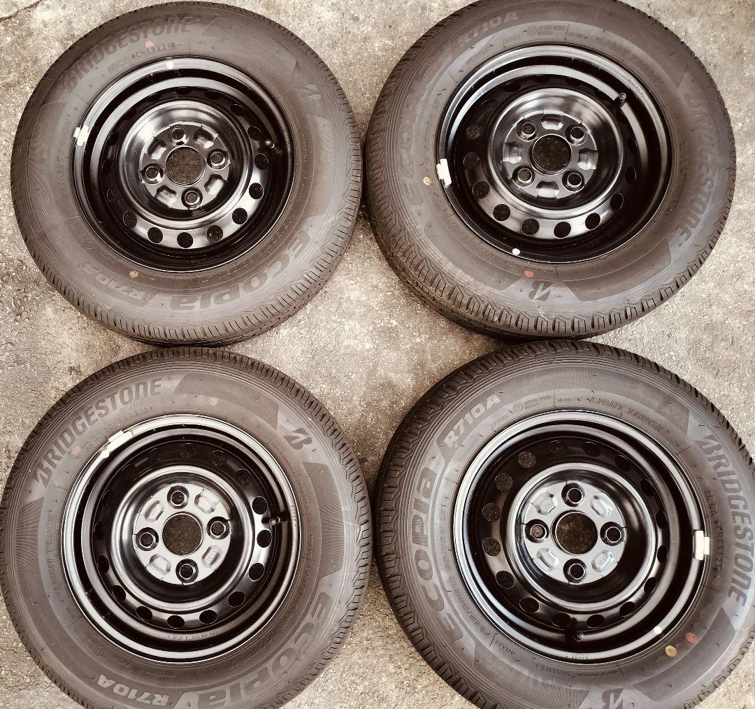 145/80r12 ブリヂストン エコピア バリ溝 ホイール付①(4本中2本)