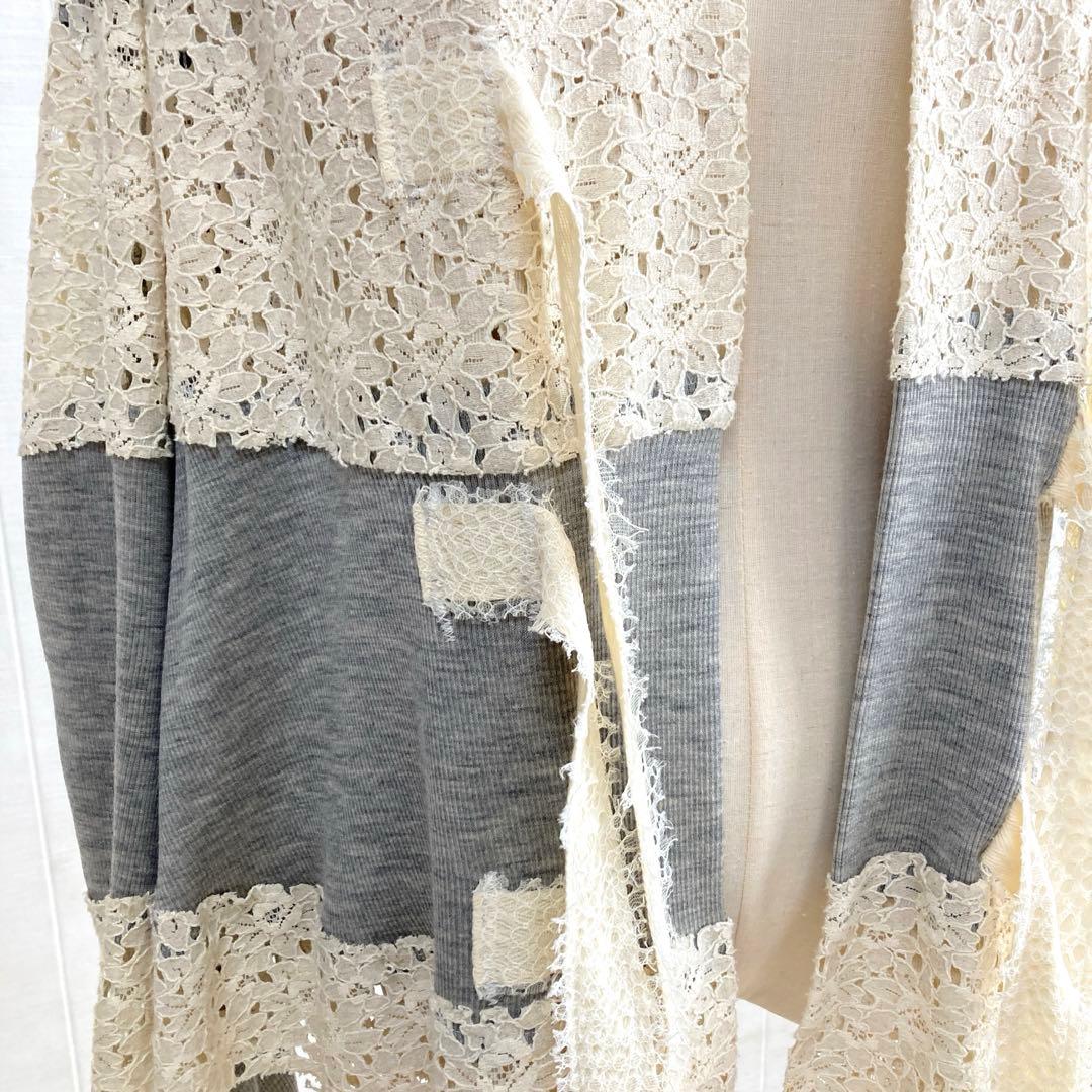 希少☆ノゾミイシグロオートクチュール　ニットレースジャケット　リボン