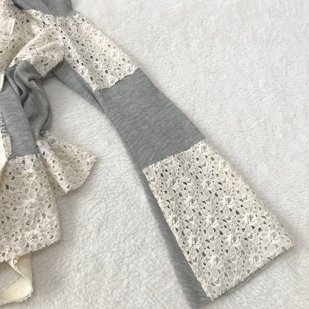 希少☆ノゾミイシグロオートクチュール　ニットレースジャケット　リボン