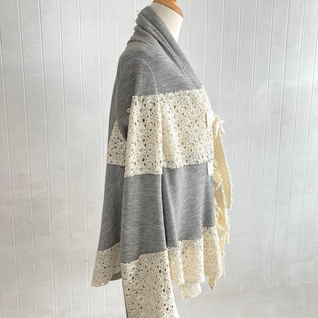 希少☆ノゾミイシグロオートクチュール　ニットレースジャケット　リボン