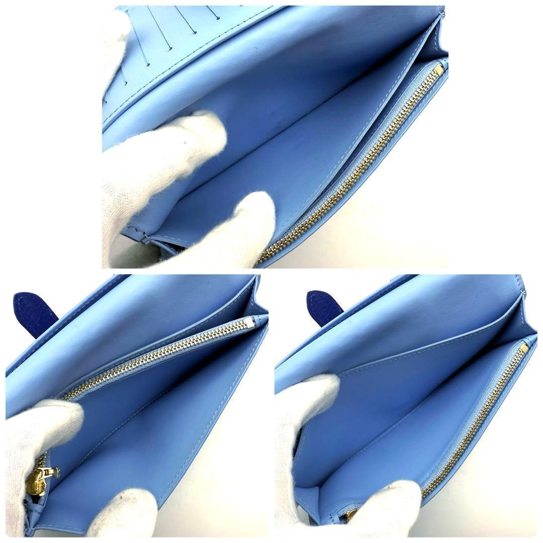 ルイヴィトン LV ヴェルティカル ウォレット カプシーヌ トリヨン ブルー