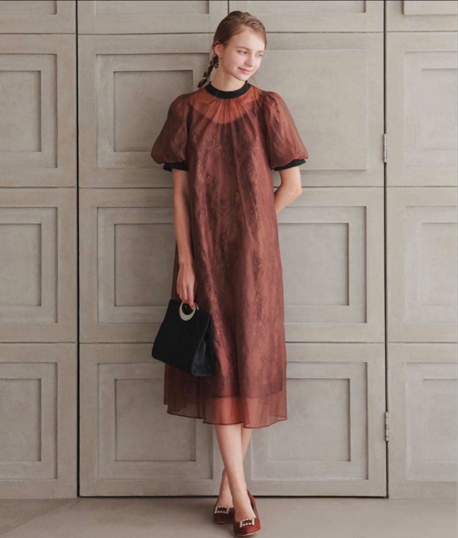 ★新品★ドリードール　Aラインシアードレス　ブラウン　M