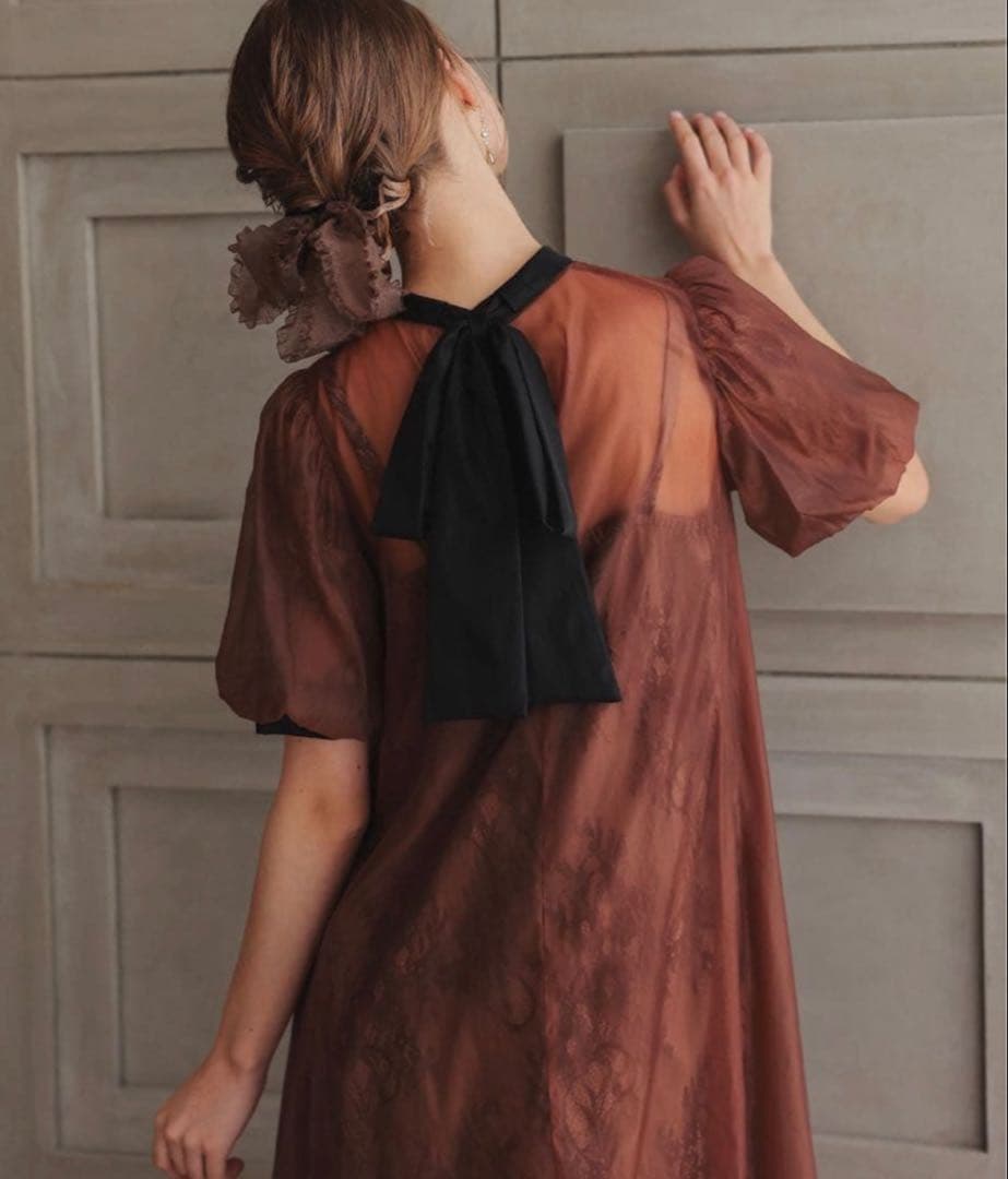 ★新品★ドリードール　Aラインシアードレス　ブラウン　M