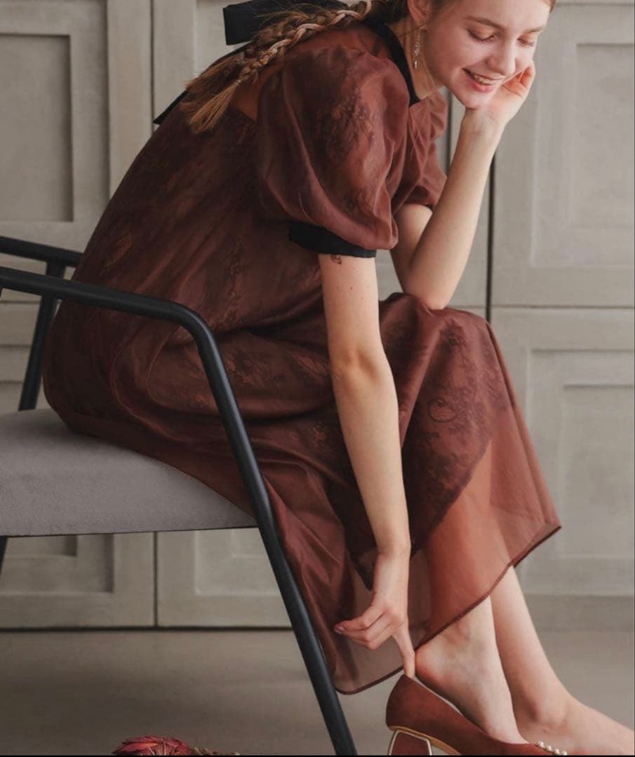 ★新品★ドリードール　Aラインシアードレス　ブラウン　M