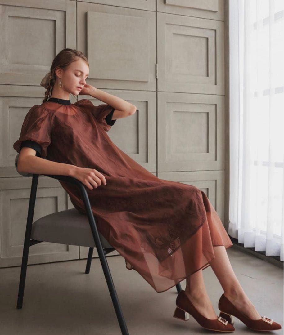 ★新品★ドリードール　Aラインシアードレス　ブラウン　M