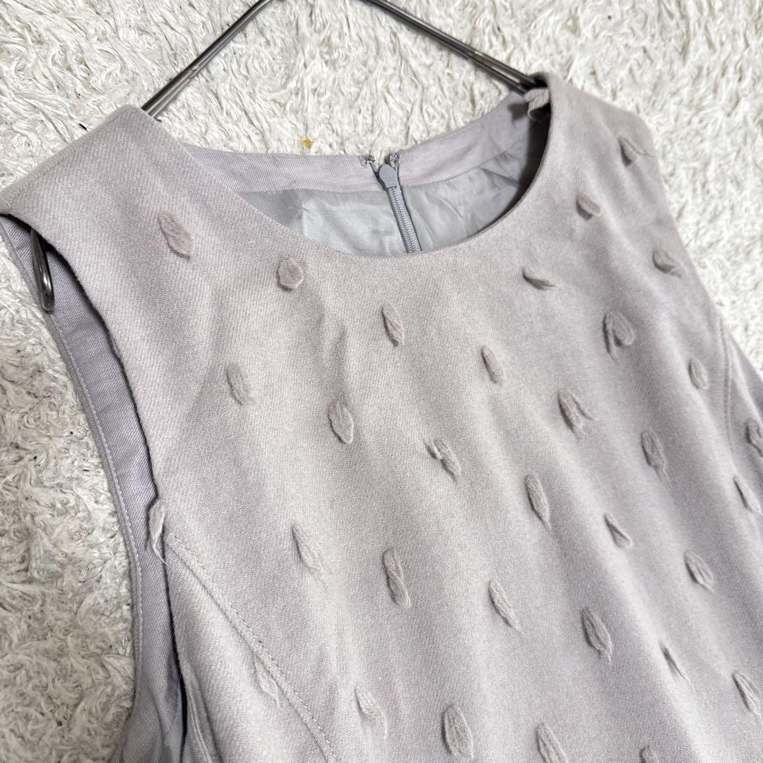 山﨑美紀センソユニコ t.b リーフモチーフ ウール混ノースリーブ