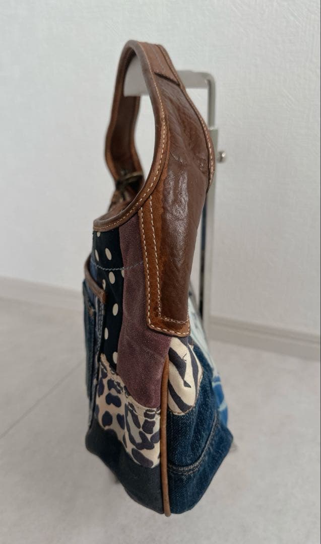 COACH コーチ パッチワーク デニム ワンショルダーバッグ シグネチャー 大