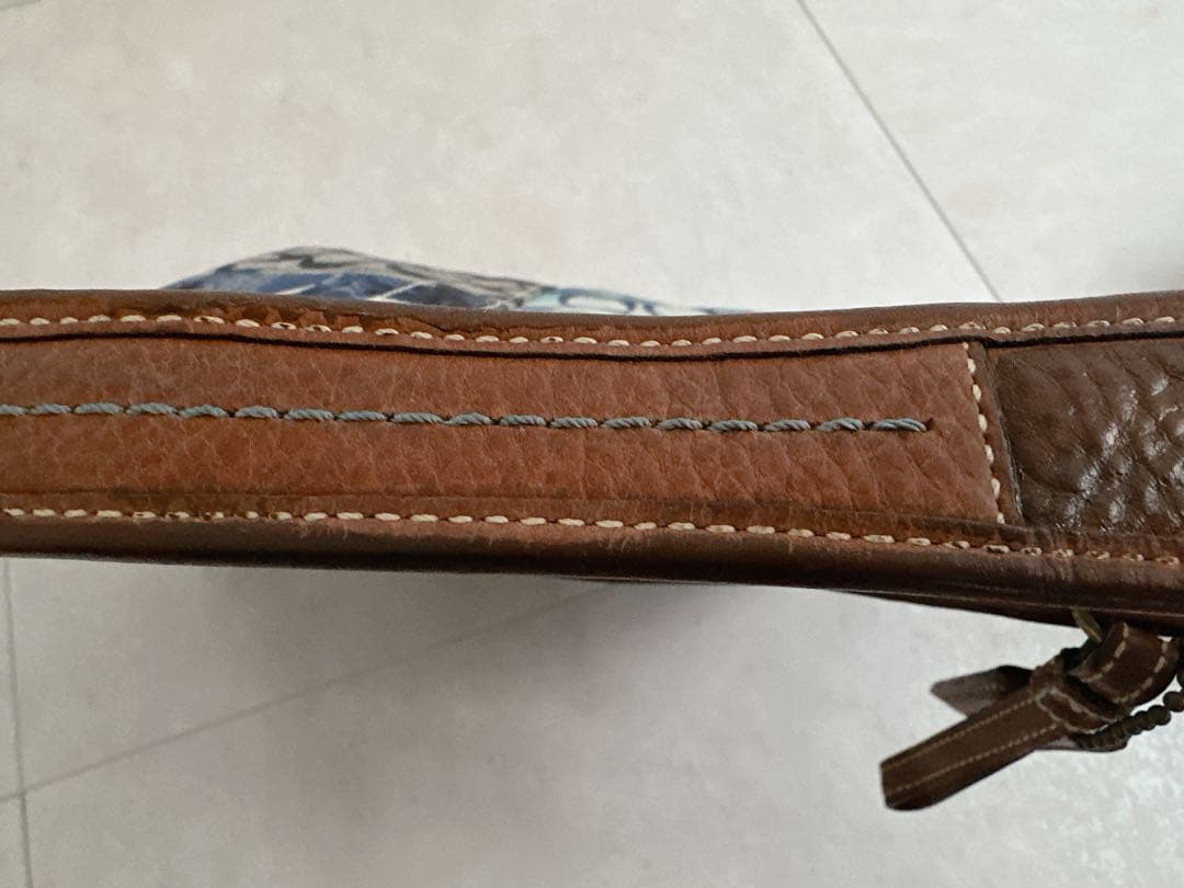 COACH コーチ パッチワーク デニム ワンショルダーバッグ シグネチャー 大