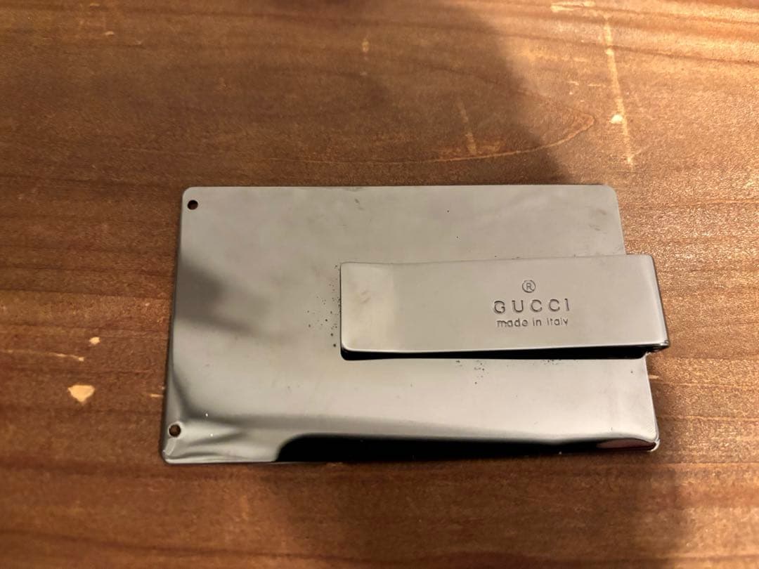 GUCCI ブラウンレザーマネークリップ