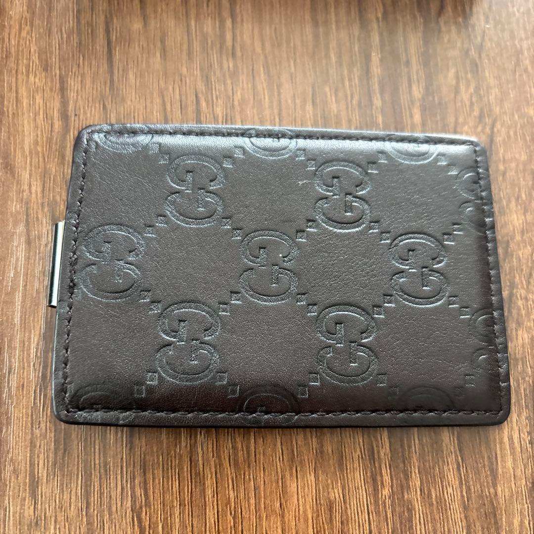 GUCCI ブラウンレザーマネークリップ