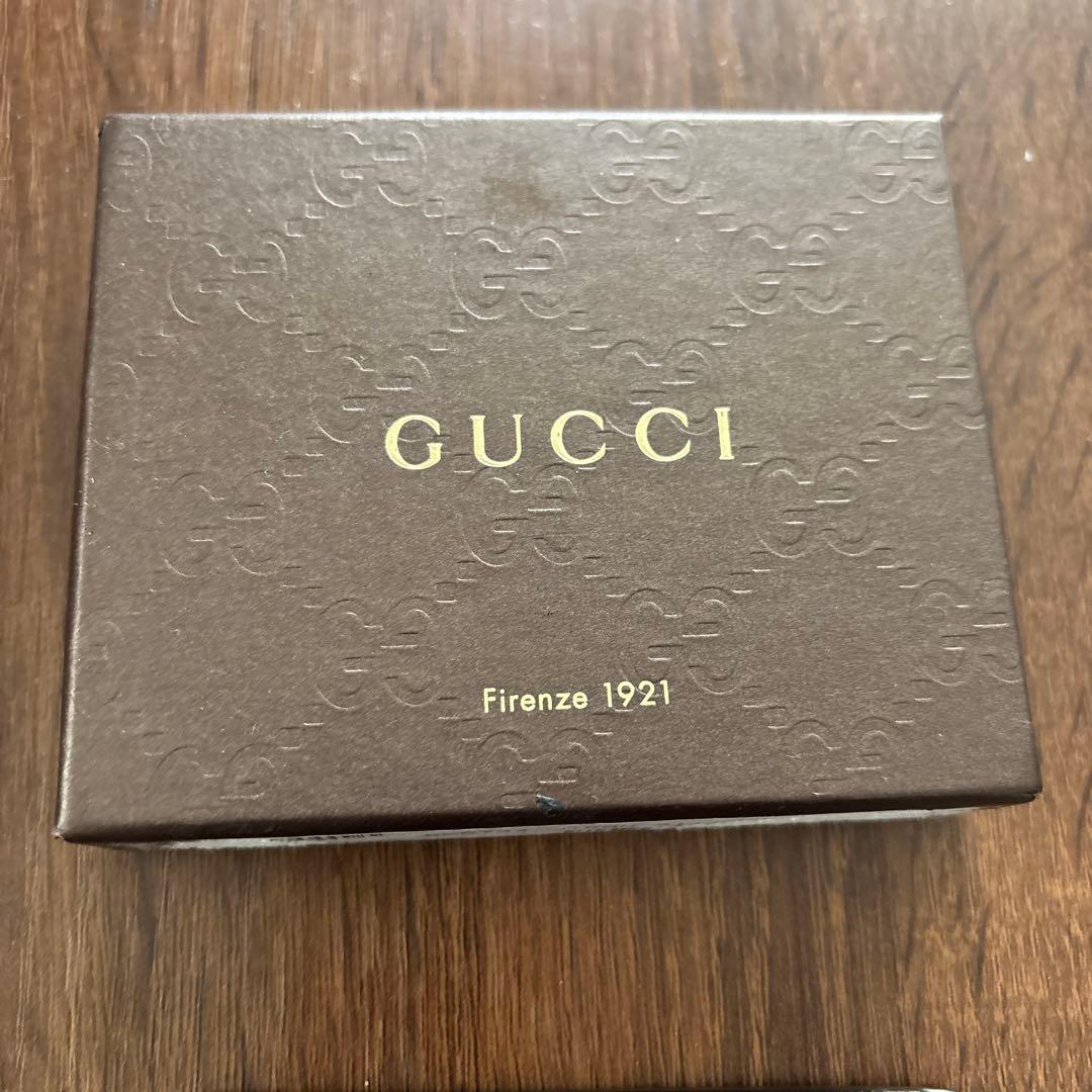 GUCCI ブラウンレザーマネークリップ