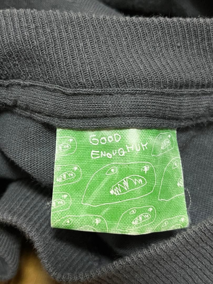 90s　グッドイナフ　UK　リーフロゴカットソー　/M　チャコール　ヴィンテージ