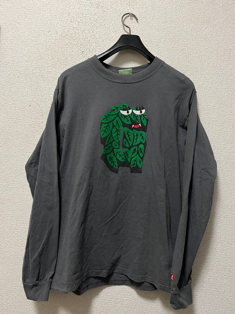 90s　グッドイナフ　UK　リーフロゴカットソー　/M　チャコール　ヴィンテージ